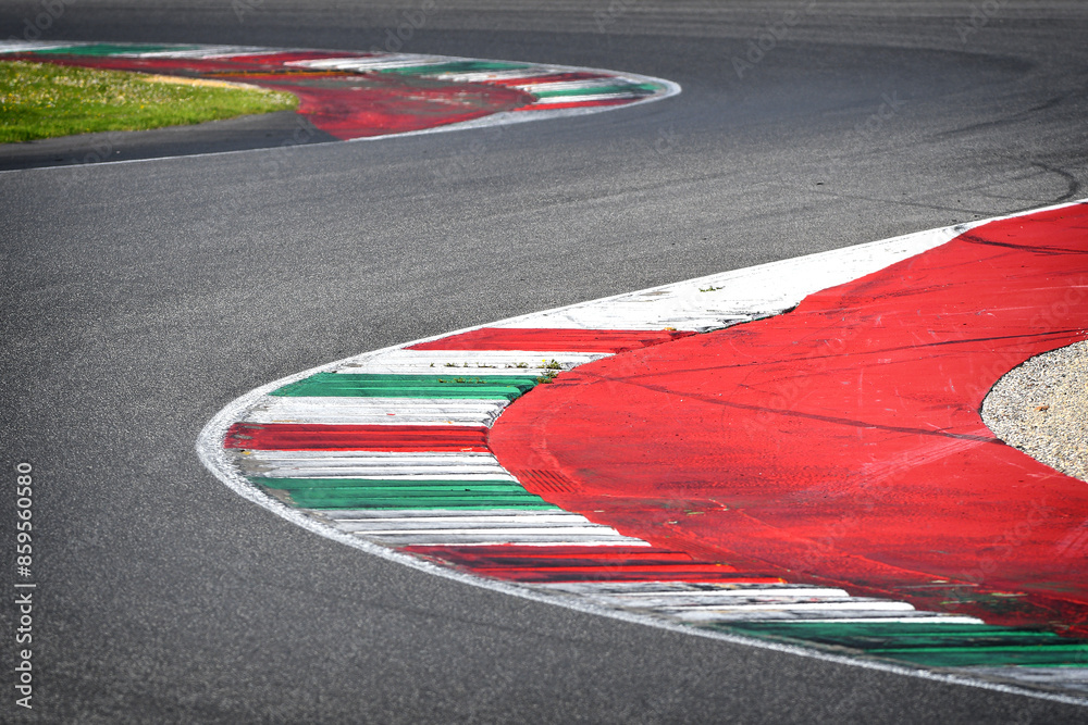 Obraz premium colored curb on a racing track