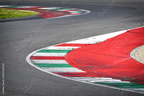 colored curb on a racing track