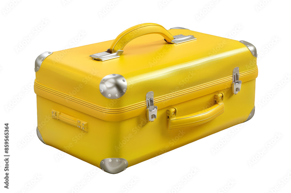 Yellow case with handle on a transparent background Yellow case with handle on a transparent background