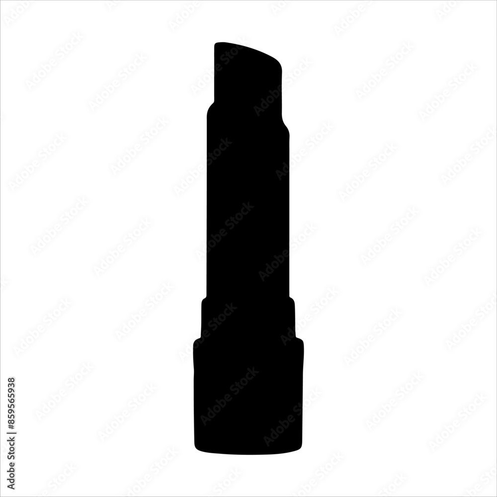 Fototapeta premium Lipstick tube silhouette isolated on white background. Lipstick icon vector illustration design.