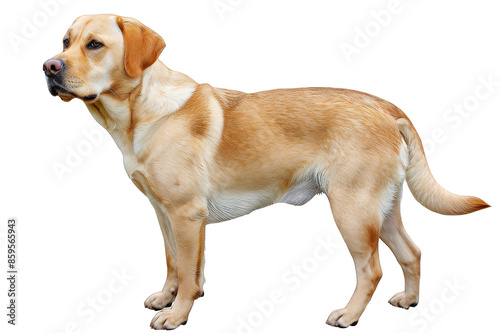 Labrador dog standing on a transparent background