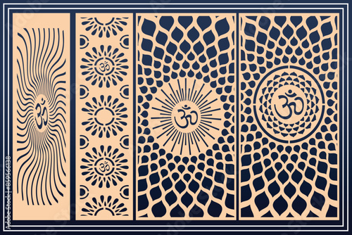 Om Jali design used for temples, Mandir. Om acrylic jali, corian jali and mdf jali.