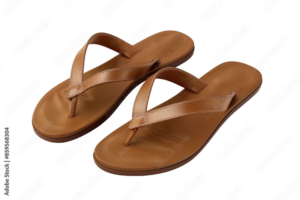 Naklejka premium Beach sandals on a transparent background