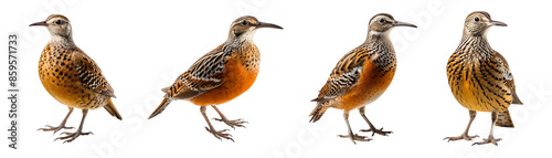 American woodcock collection isolated on transparent background