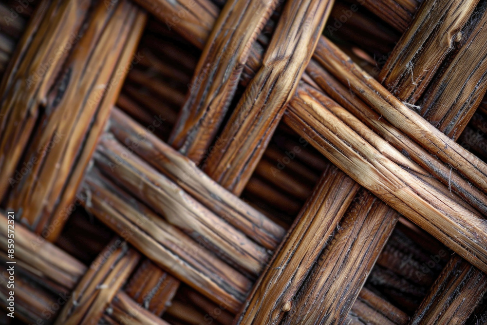 Close-up of a woven basket revealing its intricate weave and texture Close-up of a woven basket revealing its intricate weave and texture