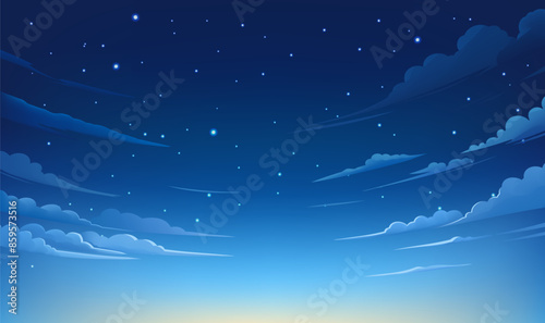 A dark night sky with a starry background
