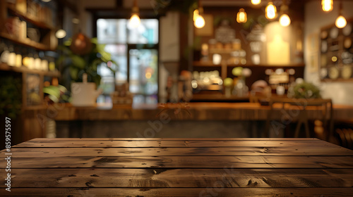 Coffee Shop Wooden Table