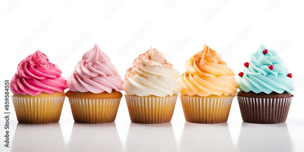 Colorful cupcakes isolated on white background Colorful cupcakes isolated on white background