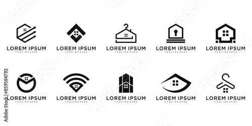 Creative home logo design collection. Premium Vector