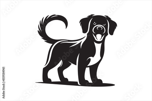 Canvas Print Silhouette dog vector design. Illustration.