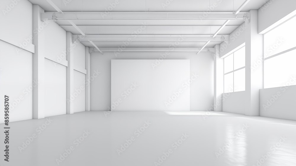White empty room with white walls, floor and ceiling. 3d rendering White empty room with white walls, floor and ceiling. 3d rendering