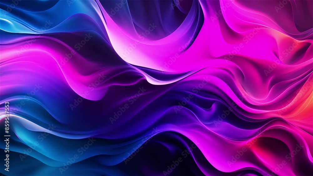 Waves of Light: A Dance of Colors in a Soft Abstract Flow Art Composition