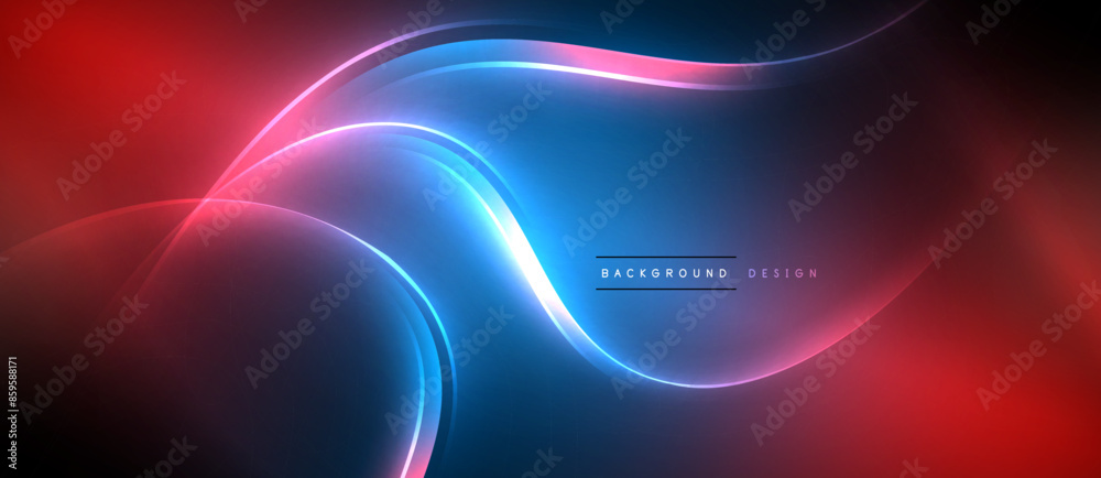Neon glowing circle rays, light round lines in the dark, planet style neon wave lines. Energetic electric concept design for wallpaper, banner, background Neon glowing circle rays, light round lines in the dark, planet style neon wave lines. Energetic electric concept design for wallpaper, banner, background