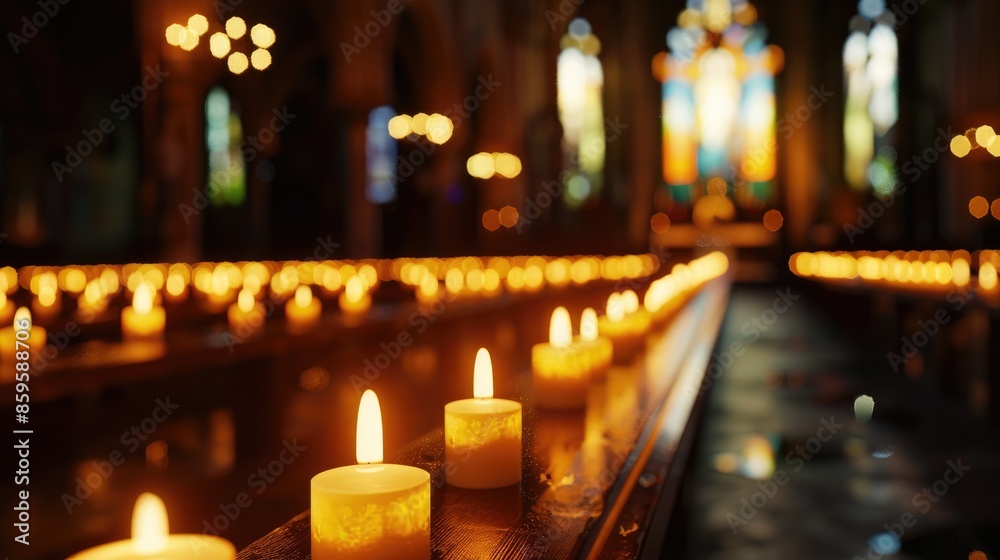 Beautiful candlelight in the church Beautiful candlelight in the church
