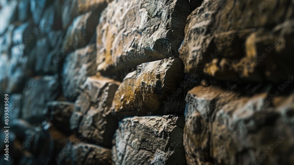 Close up view of the stone wall inside the underground cavern Close up view of the stone wall inside the underground cavern