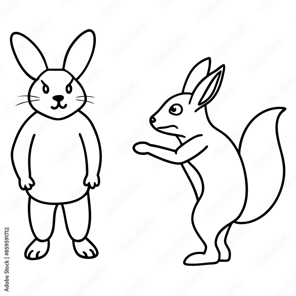 Fototapeta premium Swearing Animals Coloring Book
