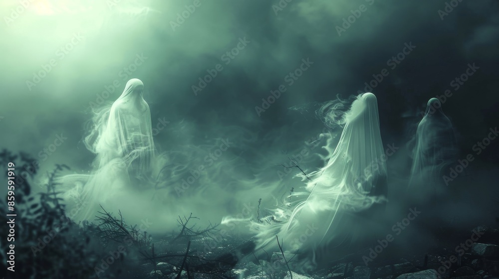 Surreal Ghostly Halloween Conceptual Background Surreal Ghostly Halloween Conceptual Background