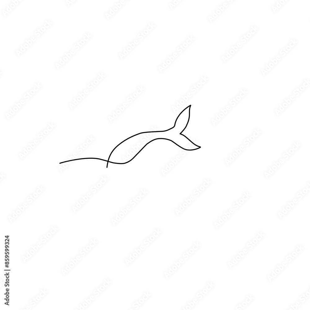 whale tail drawn one continuous line whale tail drawn one continuous line