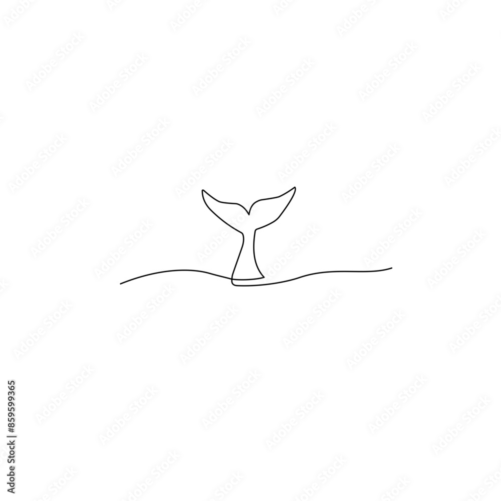 whale tail drawn one continuous line whale tail drawn one continuous line