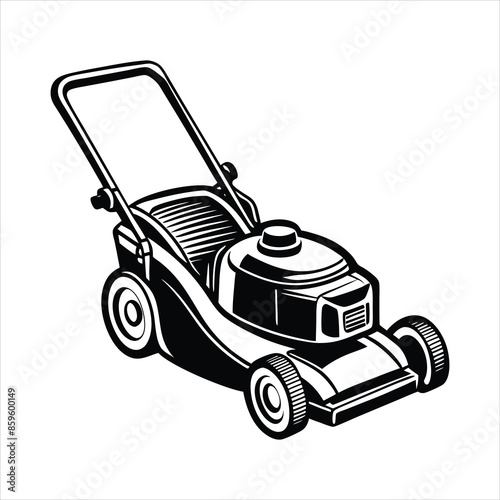 Lawnmower on white background