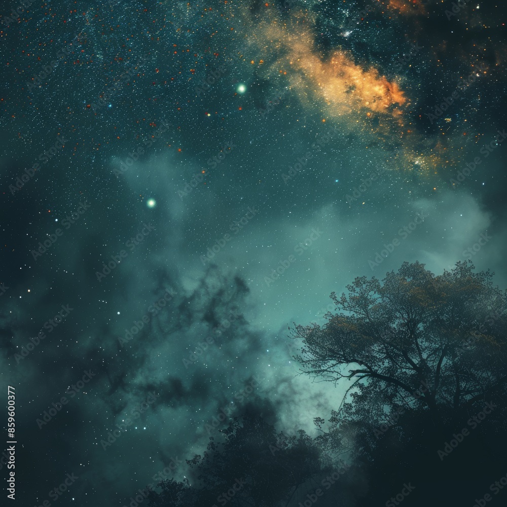 Fototapeta premium Halloween Night Sky with Copy Space for Message