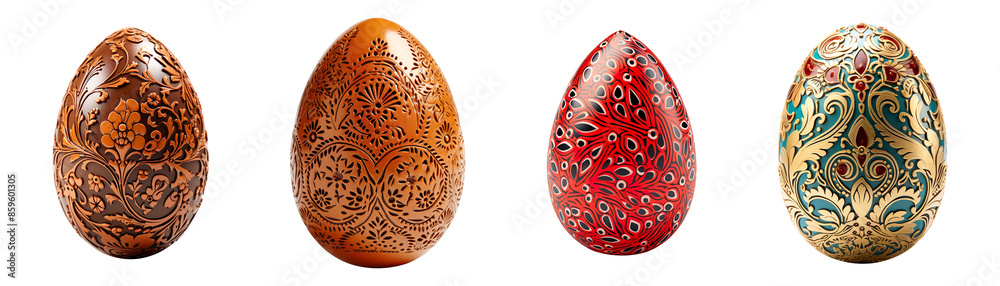 Easter eggs collection isolated on transparent background Easter eggs collection isolated on transparent background