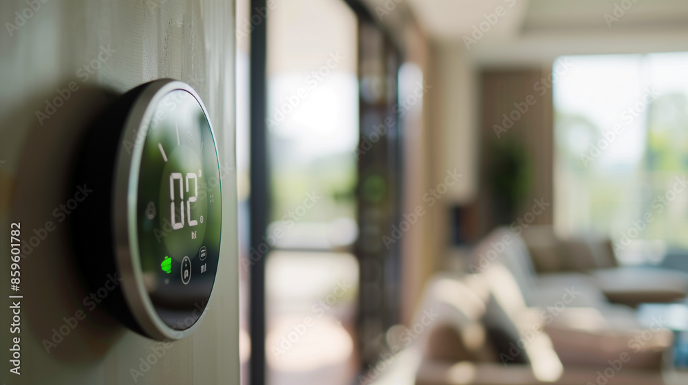 custom made wallpaper toronto digitalSmart Thermostat in Modern Home Interior