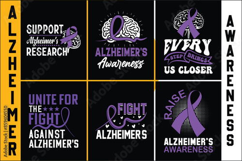 Alzheimer's Awareness T-shirt Bundle Design.