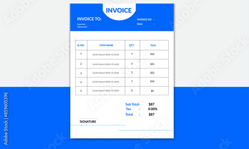 Simple and Modern Business Invoice Design 