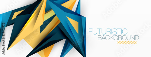 Minimal geometric abstract background. Low poly dynamic triangle design. Trendy techno business template for wallpaper, banner, background or landing