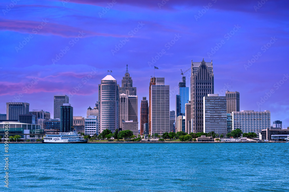 Cityscape and skyline of Detroit, Michigan, USA Cityscape and skyline of Detroit, Michigan, USA