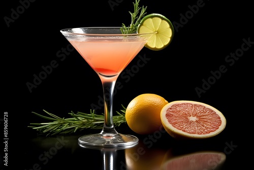 Wallpaper Mural Refreshing lemon cocktail with rosemary garnish served in a martini glass. Torontodigital.ca