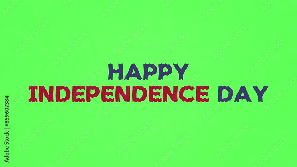 Freedom Liberty 4th of July Happy Independence Day text effect in green scene, National Day Celebration. United States of America motion graphics. 4K Flat animation.