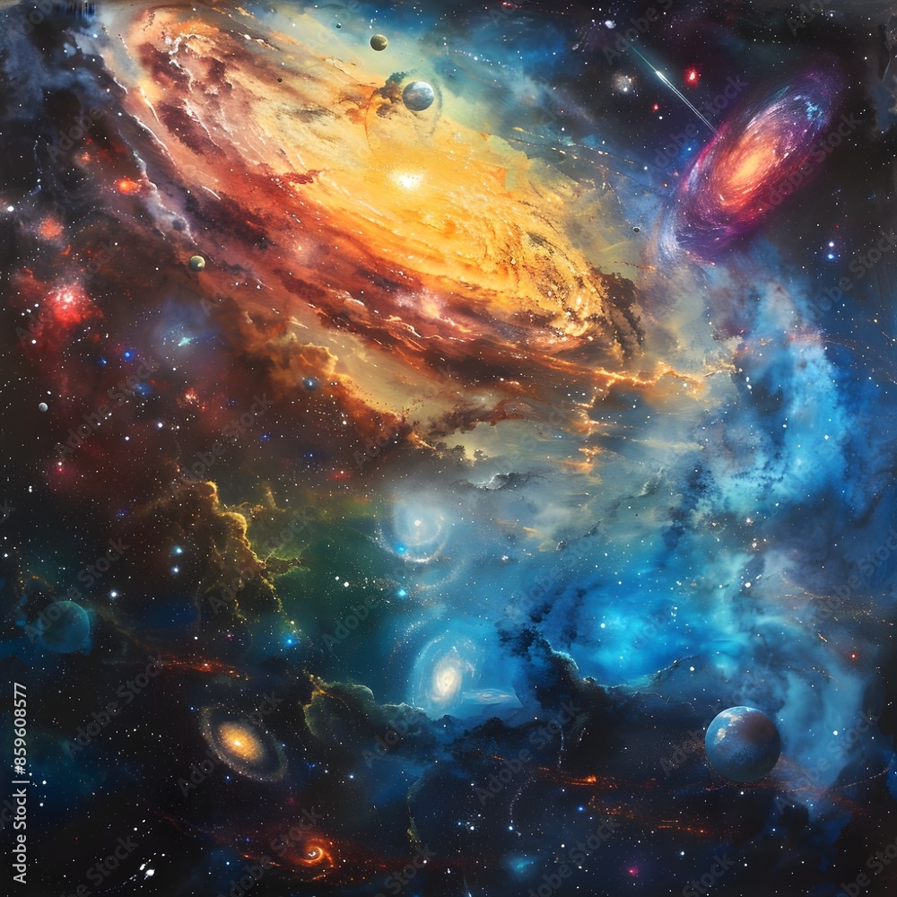 Naklejka premium Stunning Galactic Vortex in the Cosmos
