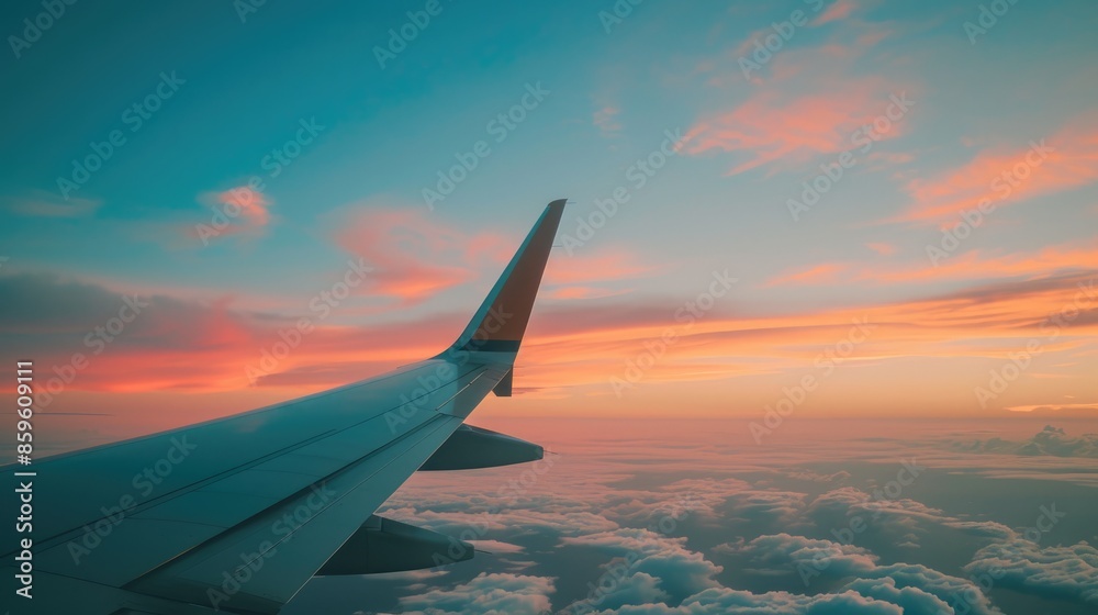 Sunset Skyline from Airplane Window Sunset Skyline from Airplane Window