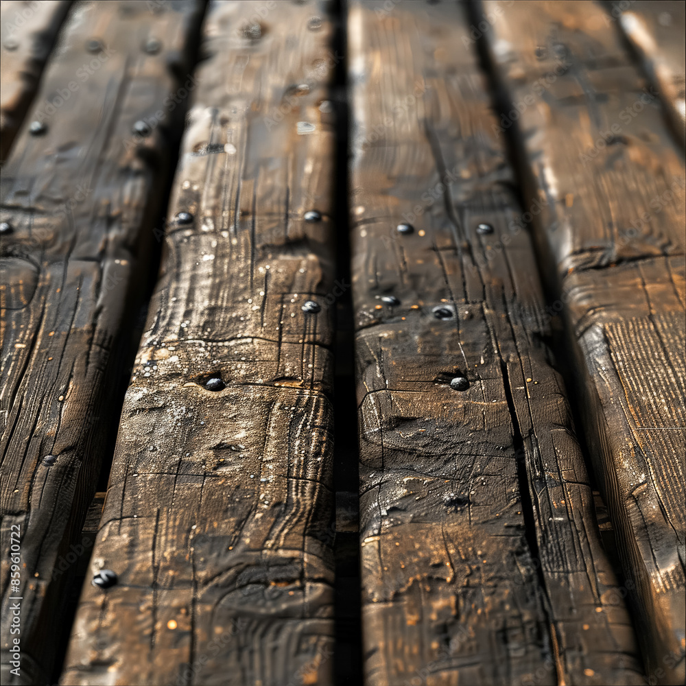 Obraz premium The image is of a wooden surface with a lot of holes and scratches.
