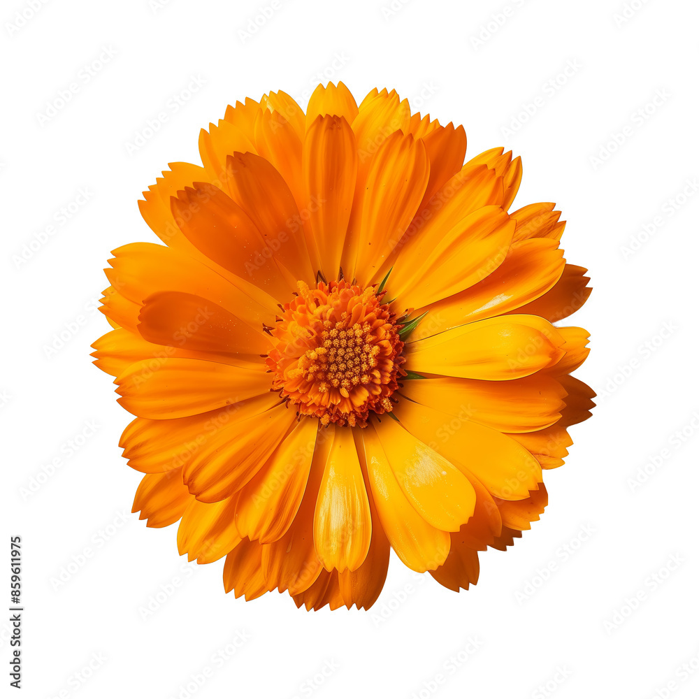 Calendula orange flower with green leaves isolated on white or transparent background, png clipart, design element. Easy to place object on any other background. Calendula orange flower with green leaves isolated on white or transparent background, png clipart, design element. Easy to place object on any other background.