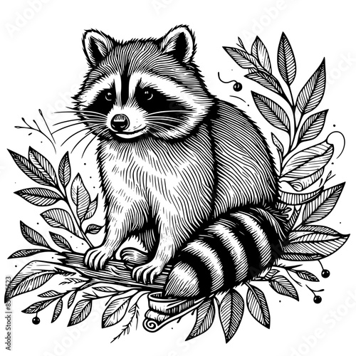 Raccoon lineart