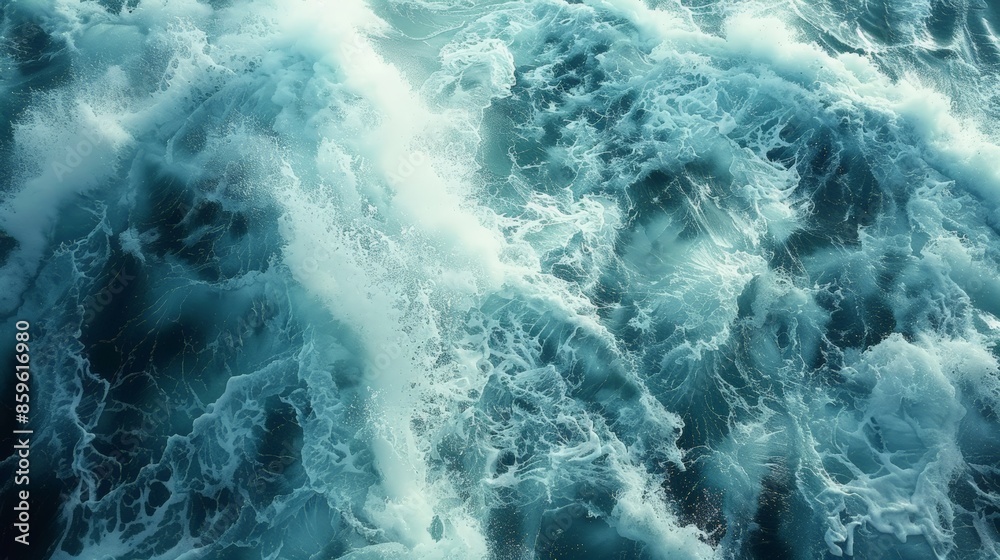 Close-up of crashing ocean waves, their powerful sound both calming and invigorating Close-up of crashing ocean waves, their powerful sound both calming and invigorating