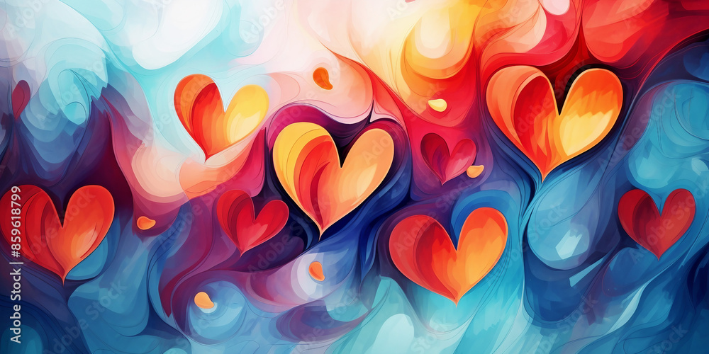 abstract colorful background with hearts abstract colorful background with hearts