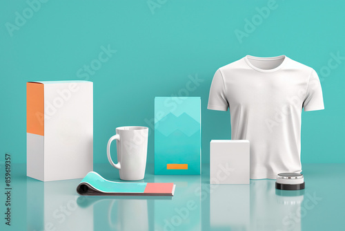 Modern Merchandising Mockup with Various Products
 photo