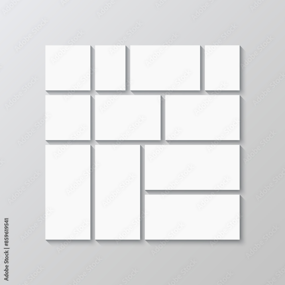 Photoframe mockup grid. Moodboard combination background. Mosaic pictures template. Portfolio images layout. Photo collage frame. Album brandboard. Retro gallery banner. Vector illustration. Photoframe mockup grid. Moodboard combination background. Mosaic pictures template. Portfolio images layout. Photo collage frame. Album brandboard. Retro gallery banner. Vector illustration.