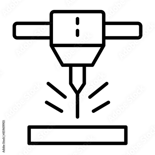Cnc Machine Line Icon
