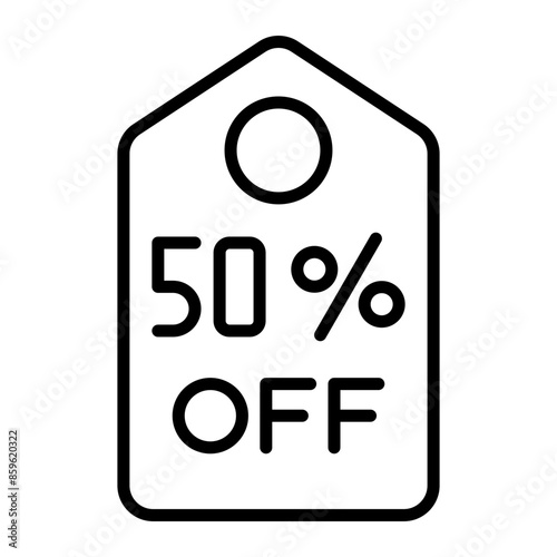 50 % Off Line Icon