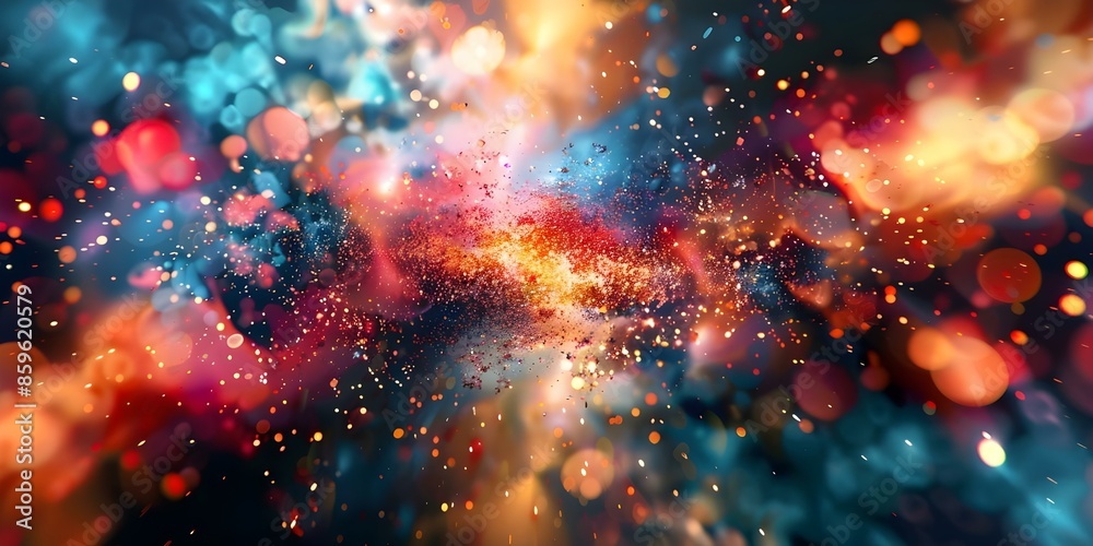 Explosive digital particles symbolizing cutting-edge technology with space for text. Concept Digital Particles, Cutting-Edge Technology, Space for Text Explosive digital particles symbolizing cutting-edge technology with space for text. Concept Digital Particles, Cutting-Edge Technology, Space for Text
