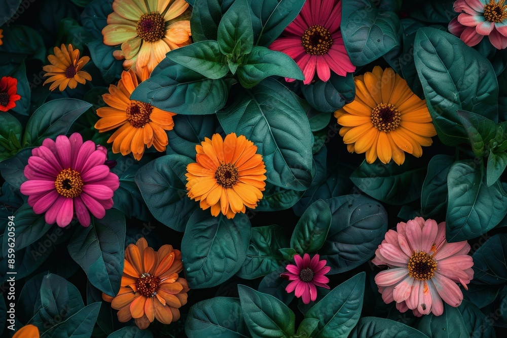 Colorful Flowers in a Garden Colorful Flowers in a Garden