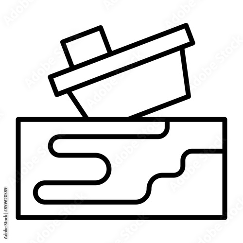 Underwater Line Icon