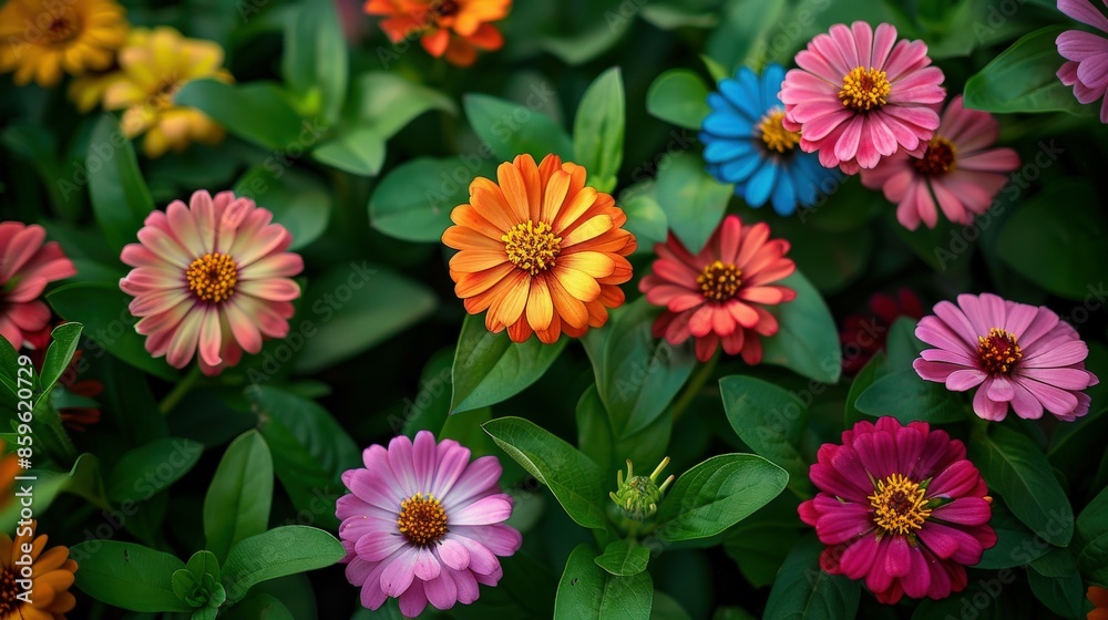 Colorful Flowers in a Garden Colorful Flowers in a Garden