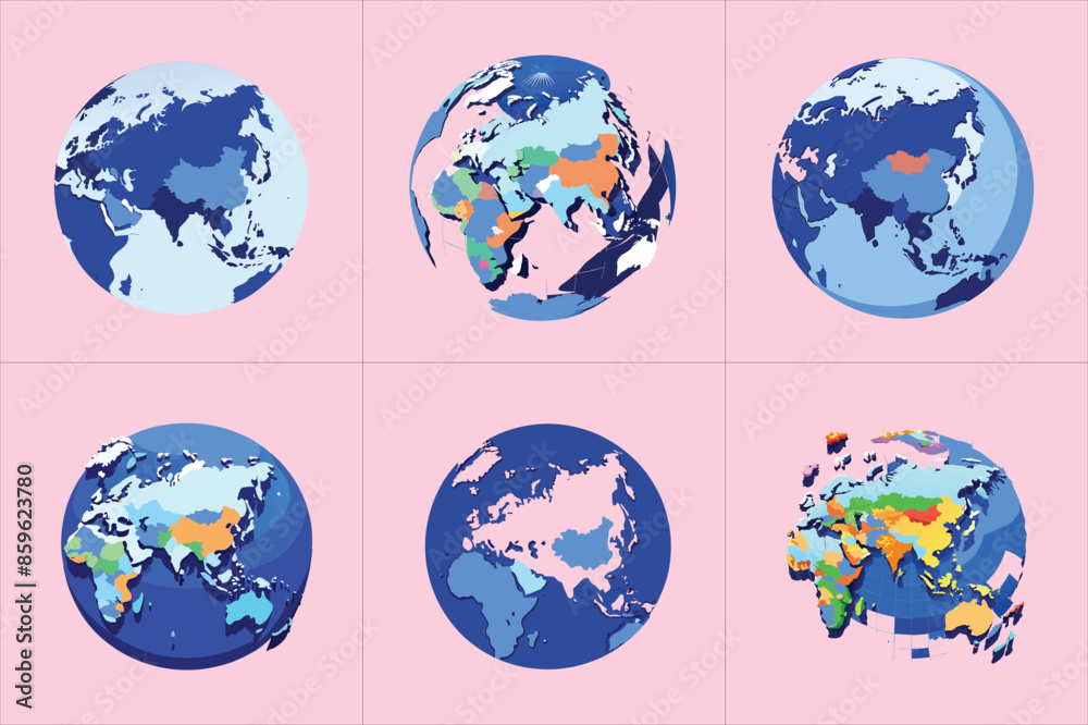 Print globe vector illustration Print globe vector illustration