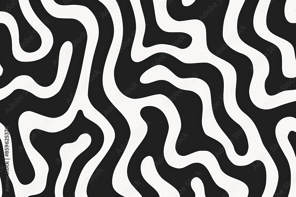 Abstract Black and White Wavy Lines Pattern Abstract Black and White Wavy Lines Pattern
